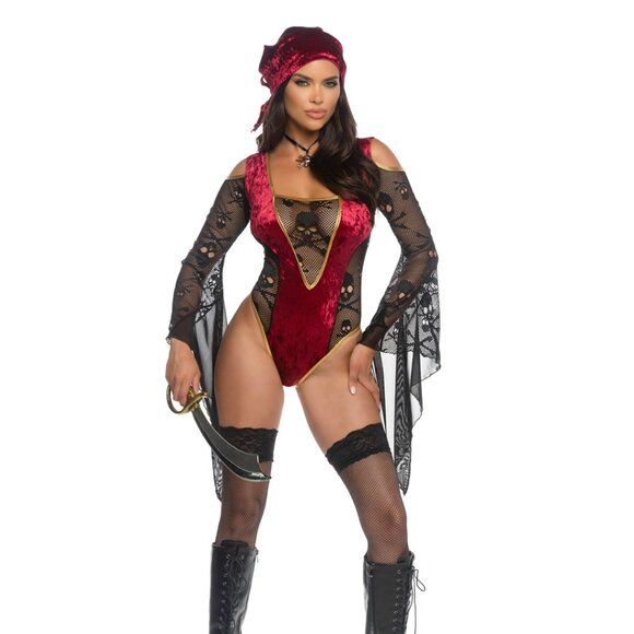 Pirate Babe Costume – 3pc Treasure Chest Tease Set - Sexy Pirate Cosplay Costume - Picture 1 of 4